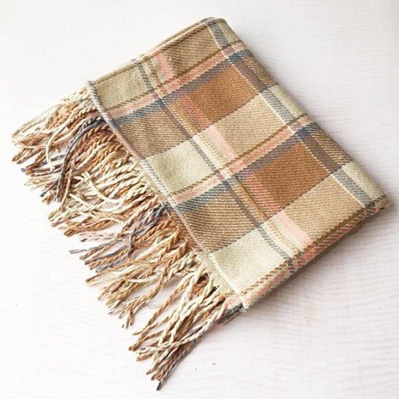 Long plaid blanket chunky oversized winter/Fall warm scarf wrap shawl NWT - Picture 6 of 8